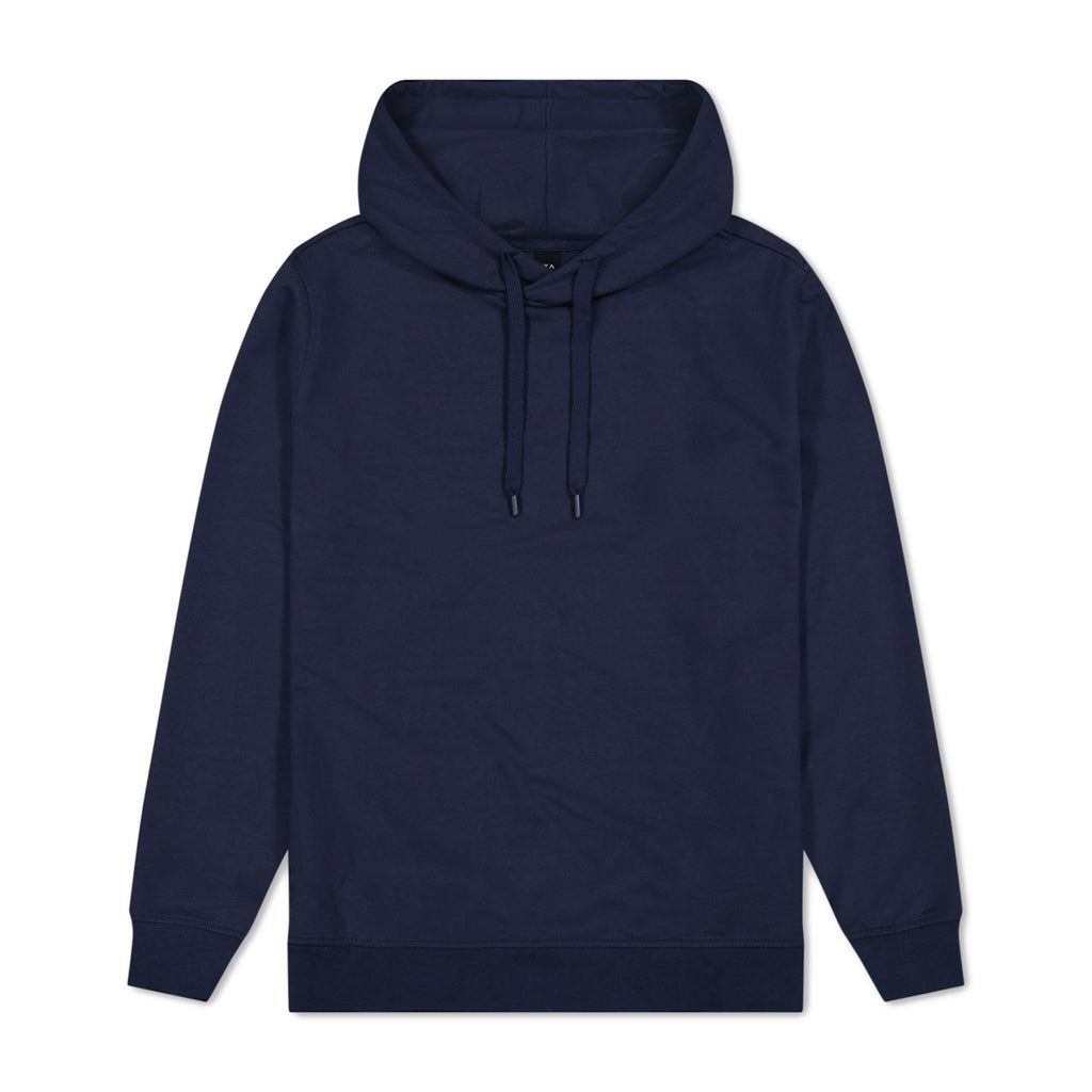 Navy blue hoodie on a white background